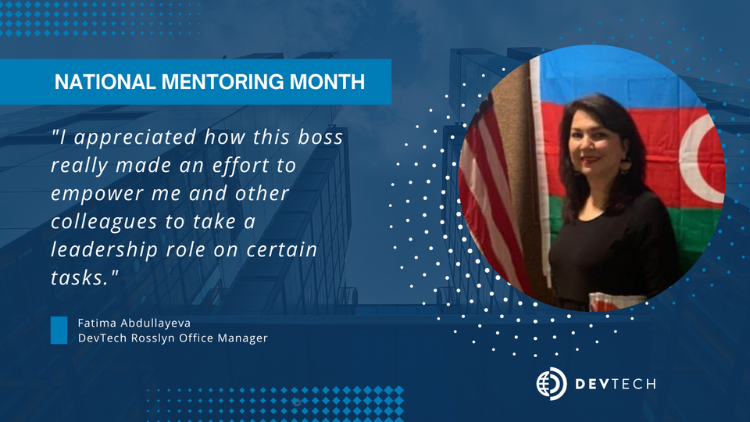 Graphic of Fatima Abdullayeva for National Mentoring Month