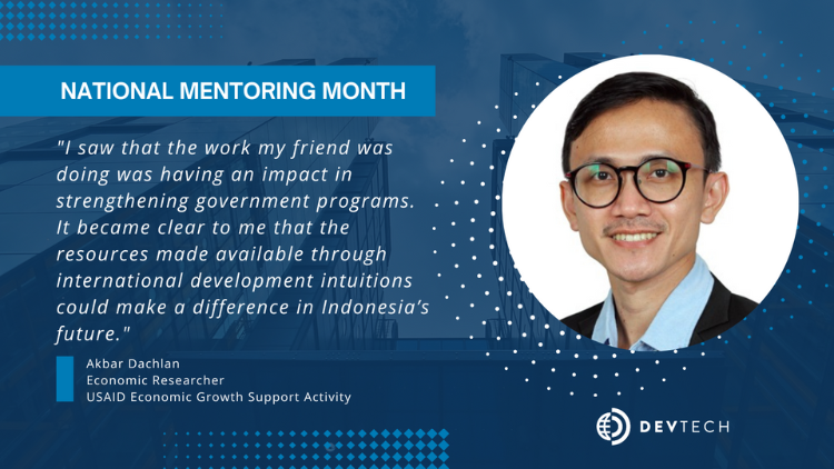 Graphic of Akbar Dachlan for National Mentoring Month