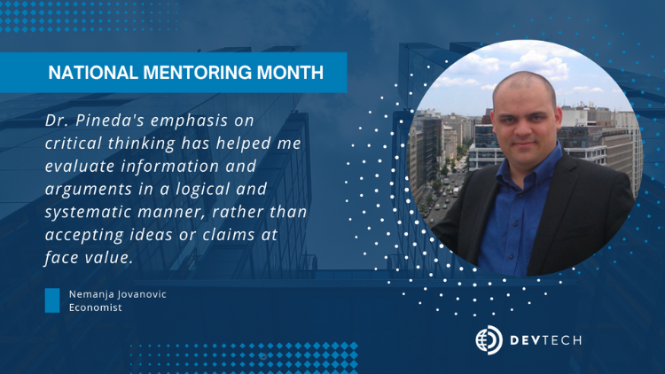 Graphic of Nemanja Jovanovic for National Mentoring Month